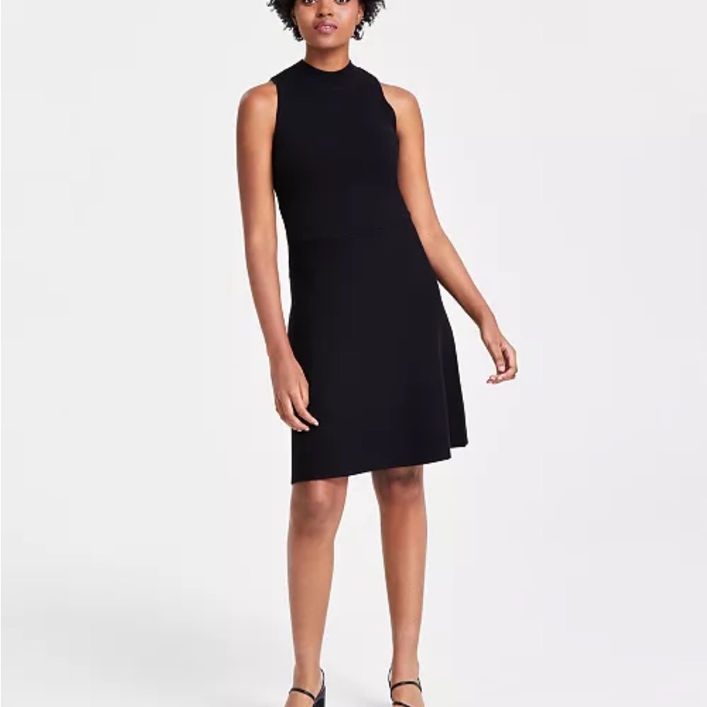 BAR III BLACK MILANO MOCK-NECK SLEEVELESS SWEATER DRESS SIZE MEDIUM